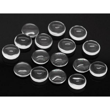 Pop | CLEAR GLASS | platte glas transparante cabochon 10mm | 20 stuks